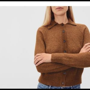 NWOT Everlane Alpaca collared Cardigan sz Sm
